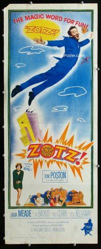 z428 ZOTZ insert movie poster '62 William Castle, sci-fi comedy!