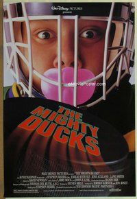 a108 MIGHTY DUCKS DS one-sheet movie poster '92 Emilio Estevez, hockey!