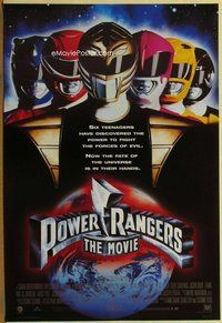 a113 MIGHTY MORPHIN POWER RANGERS DS int'l one-sheet movie poster '95