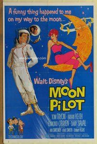 a114 MOON PILOT one-sheet movie poster '62 Disney, Tom Tryon, Dany Saval