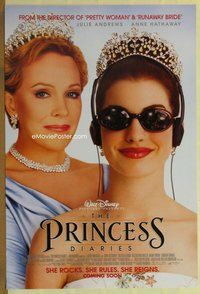 a135 PRINCESS DIARIES DS advance one-sheet movie poster '01 Julie Andrews