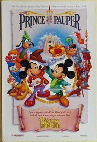 a140 RESCUERS DOWN UNDER/PRINCE & THE PAUPER DS one-sheet movie poster '90