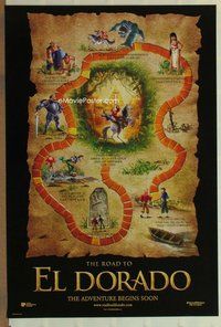 a141 ROAD TO EL DORADO DS int'l advance one-sheet movie poster '00 Dreamworks