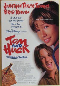 a169 TOM & HUCK DS one-sheet movie poster '95 Jonathan Taylor Thomas, Renfro