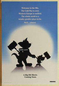 a171 TOM & JERRY THE MOVIE teaser one-sheet movie poster '92 cartoon!