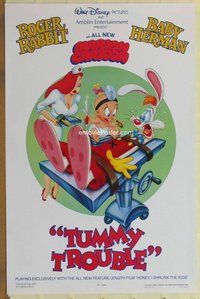 a176 TUMMY TROUBLE DS one-sheet movie poster '89 Roger & Jessica Rabbit!