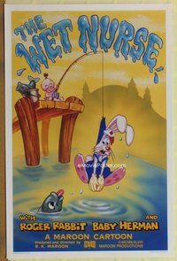 a178 WET NURSE Kilian one-sheet movie poster '88 Roger Rabbit, Baby Herman!
