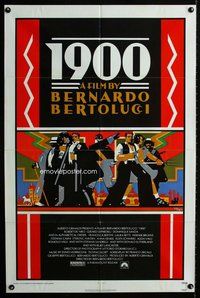 b039 1900 one-sheet movie poster '77 Bertolucci, cool Doug Johnson art!