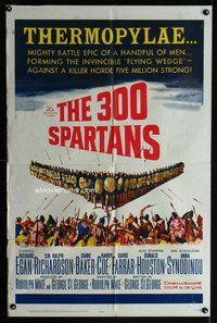 b042 300 SPARTANS one-sheet movie poster '62 Richard Egan, Diane Baker