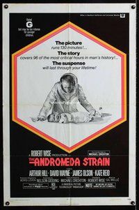 b067 ANDROMEDA STRAIN one-sheet movie poster '71 Michael Crichton, Wise