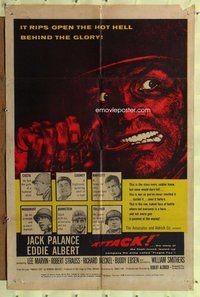 b077 ATTACK one-sheet movie poster '56 Jack Palance. Robert Aldrich