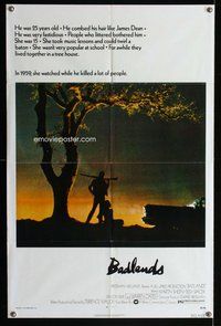 b084 BADLANDS one-sheet movie poster '74 Terrence Malick, Martin Sheen
