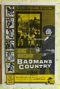 b085 BADMAN'S COUNTRY one-sheet movie poster '58 George Montgomery