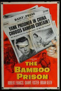 b087 BAMBOO PRISON one-sheet movie poster '54 Brian Keith, Korean War!