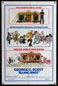 b091 BANK SHOT style B one-sheet movie poster '74 George C. Scott