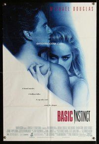b099 BASIC INSTINCT DS one-sheet movie poster '92 Michael Douglas, Stone