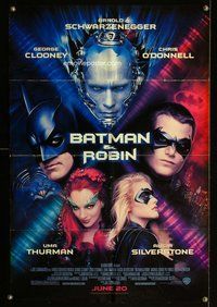 b100 BATMAN & ROBIN DS advance one-sheet movie poster '97 Clooney, O'Donnell