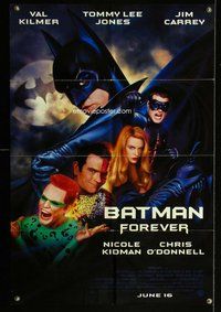 b102 BATMAN FOREVER DS advance one-sheet movie poster '95 Val Kilmer, Nicole Kidman