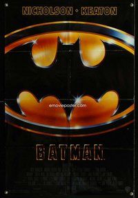 b101 BATMAN style C one-sheet movie poster '89 Michael Keaton, Tim Burton