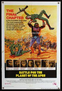 b106 BATTLE FOR THE PLANET OF THE APES one-sheet movie poster '73 sci-fi!