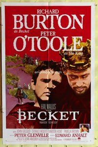 b112 BECKET one-sheet movie poster '64 Richard Burton, Peter O'Toole