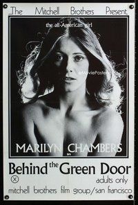 b113 BEHIND THE GREEN DOOR one-sheet movie poster '72 Marilyn Chambers