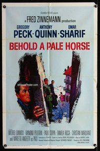 b115 BEHOLD A PALE HORSE one-sheet movie poster '64 Howard Terpning art!