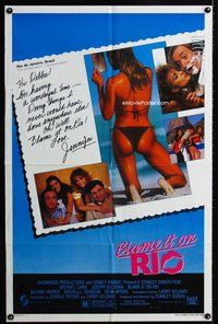 b126 BLAME IT ON RIO one-sheet movie poster '84 sexy Demi Moore, Caine