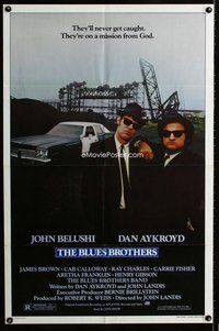b129 BLUES BROTHERS one-sheet movie poster '80 John Belushi, Dan Aykroyd