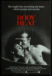 b130 BODY HEAT English one-sheet movie poster '81 Hurt, Kathleen Turner