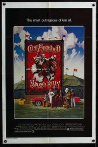 b136 BRONCO BILLY one-sheet movie poster '80 Eastwood, Huyssen & Huerta art