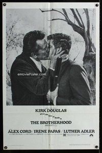 b138 BROTHERHOOD one-sheet movie poster '68 Kirk Douglas gives death kiss!