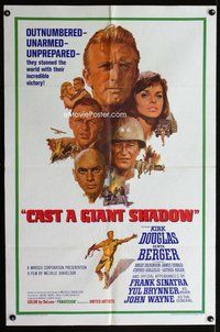 b145 CAST A GIANT SHADOW one-sheet movie poster '66 Kirk Douglas, Wayne