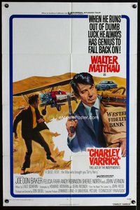 b153 CHARLEY VARRICK one-sheet movie poster '73 Walter Matthau, Don Siegel