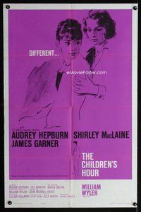 b156 CHILDREN'S HOUR one-sheet movie poster '62 Audrey Hepburn, MacLaine