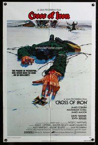 b180 CROSS OF IRON one-sheet movie poster '77 Sam Peckinpah, Tanenbaum art!