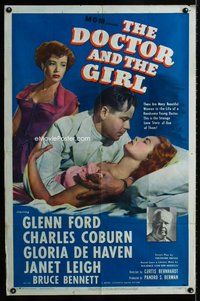 b195 DOCTOR & THE GIRL one-sheet movie poster '49 Glenn Ford, Janet Leigh