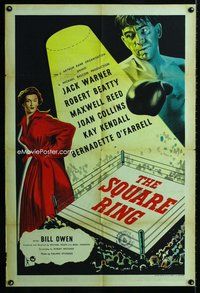 b441 SQUARE RING English one-sheet movie poster '55 English, boxing image!