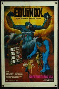 b209 EQUINOX one-sheet movie poster '69 wild Hughes monster artwork!