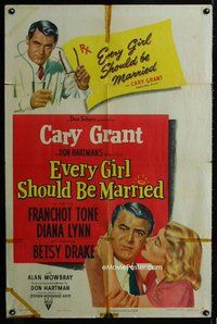 b211 EVERY GIRL SHOULD BE MARRIED one-sheet movie poster '48 Cary Grant