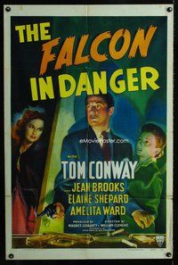 b212 FALCON IN DANGER one-sheet movie poster '43 Tom Conway as The Falcon!
