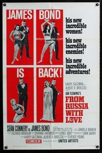b002 FROM RUSSIA WITH LOVE style B one-sheet movie poster '64 Connery as Bond