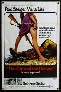 b234 GIRL & THE GENERAL one-sheet movie poster '67 Rod Steiger, Virna Lisi