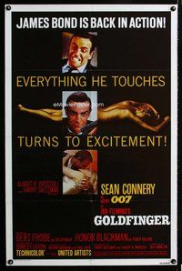 b006 GOLDFINGER one-sheet movie poster R80 Sean Connery as James Bond