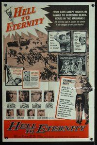 b250 HELL TO ETERNITY one-sheet movie poster '60 special reviews style!