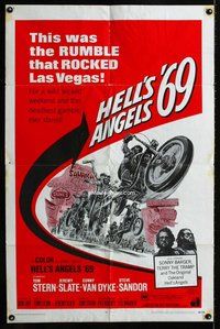 b251 HELL'S ANGELS '69 one-sheet movie poster '69 Las Vegas bikers!