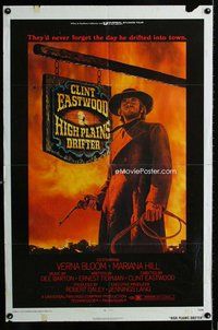 b253 HIGH PLAINS DRIFTER one-sheet movie poster '73 cool Eastwood image!