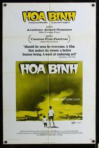 b255 HOA-BINH one-sheet movie poster '70 Raoul Coutard, post Vietnam War!