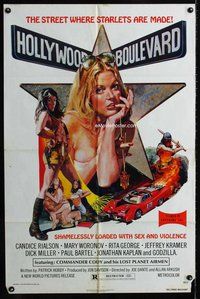 b256 HOLLYWOOD BOULEVARD one-sheet movie poster '76 classic Solie art!