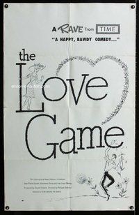 b287 LOVE GAME one-sheet movie poster '60 Jean-Pierre Cassel, de Broca